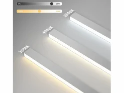 New Luz de Techo LED Negra Moderna 107 CM de Largo Regulable con Control Remoto Lámpara de Escritorio Panel de 32 W para Dormitorio Plafón