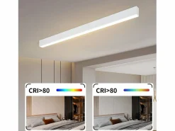 New Luz de Techo LED Negra Moderna 107 CM de Largo Regulable con Control Remoto Lámpara de Escritorio Panel de 32 W para Dormitorio Plafón