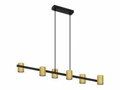 Best NETTLIFE Mesa de comedor colgante. Lámpara colgante de 6 bombillas negras GU10, industrial de metal. Dorado