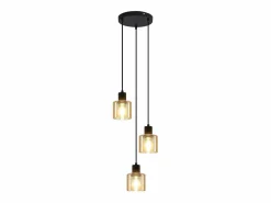 Best NETTLIFE Mesa de comedor suspendida. Lámpara colgante vintage con 3 bombillas. Lámpara de mesa de comedor suspendida, E27, metal negro, retro industrial. Dorado