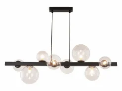 NETTLIFE Mesa de comedor colgante, lámpara colgante para salón, colgante G9, 8 bombillas de vidrio moderno. Transparente
