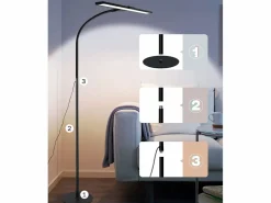 Discount Mesa de luz LED Salón Dimmable - Moderna, 10W Táctil, Oficina con temporizador, Cama con cuello de cisne ajustable Lámpara De Pie