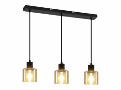 Sale Mesa suspension para comer, lámpara colgante vintage, 3 bombillas colgantes E27, metal negro, retro industrial. Lámpara Suspendida