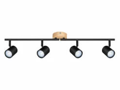 Plafón LED de 4 llama - Plafón GU10 Foco giratorio Aplique de madera Foco de pared para salón dormitorio Sin bombilla Plafón