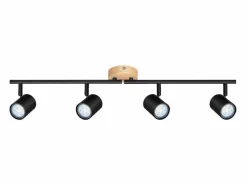 Plafón LED de 4 llama - Plafón GU10 Foco giratorio Aplique de madera Foco de pared para salón dormitorio Sin bombilla Plafón