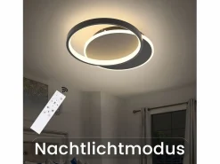 Online NETTLIFE Plafón LED para salón, dimmable, moderno, con mando a distancia para el pasillo. Negro