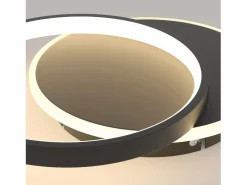 Online NETTLIFE Plafón LED para salón, dimmable, moderno, con mando a distancia para el pasillo. Negro