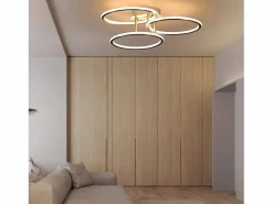 Discount Plafóndido LED Moderno, Diseño de Anillos, Luz Blanca Cálida 3000K, 41W, 3 Llames. Plafón
