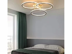 Discount Plafóndido LED Moderno, Diseño de Anillos, Luz Blanca Cálida 3000K, 41W, 3 Llames. Plafón