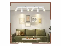 Best Plafonero de 6 focos moderno: plafonero con foco GU10 giratorio hasta 355° de metal para interiores, para cocina, salón, dormitorio, sin bombilla. Plafón