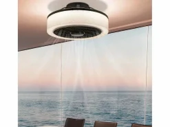 Online NETTLIFE Ventilador de techo LED con iluminación - 39,5cm Moderno, grande y silencioso, mando a distancia, temporizador, 34W, regulable 3000K-6000K Blanco