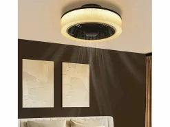 Online NETTLIFE Ventilador de techo LED con iluminación - 39,5cm Moderno, grande y silencioso, mando a distancia, temporizador, 34W, regulable 3000K-6000K Blanco