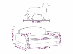 Online Garden Furniture Nezihe Cama para perros de tela negra 70x45x30 cm Negro