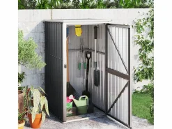 Hot Garden Furniture Nicole Cobertizo de herramientas jardín acero galvanizado 88x89x161 cm Gris antracita