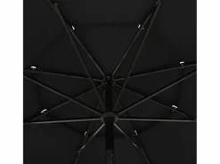 Clearance Nijkerk Sombrilla jardín de 3 niveles con palo de aluminio negro 3,5 m Sombrilla