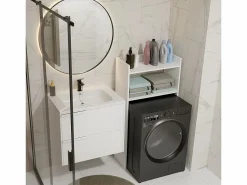 Hot TOPESHOP NINA NP - Armario de baño sobre lavadora con 2 repisas 64×124×30 cm - Blanco