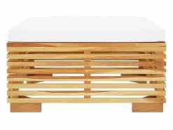 Garden Furniture Niren Taburete de jardín con cojín color madera maciza teca