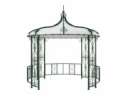 EXPERTLAND NUEVO - Quiosco de jardín TILCARA de metal estilo forja D300 x Alt. 290 cm - Verde