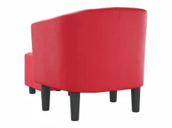 Outlet Garden Furniture Nykøbing Mors Sillón con taburete cuero sintético Rojo