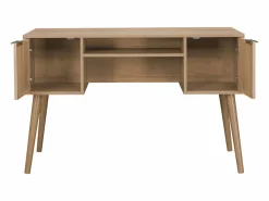 Sweeek Oficina efecto madera y mimbre, 2 cajones natural