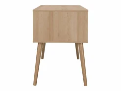 Sweeek Oficina efecto madera y mimbre, 2 cajones natural