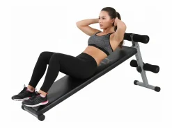 Discount O'Fitness Tabla de abdominales - Dimensiones: 137 x 33,5 x 73 cm - Ideal para la actividad física en casa Negro