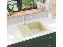 Discount Oksbøl Fregadero de cocina de granito con un seno Fregadero