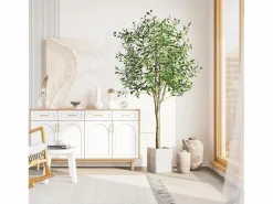 DripeX Oliva artificial 120 cm en macetas, plantas artificiales extraíbles, decoración de plantas s falsas, para interior al aire libre