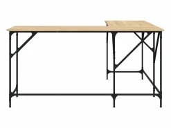 New Garden Furniture Olyn Escritorio madera de ingeniería roble Sonoma 149x149x75 cm Marru00f3n