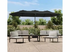 Online Onara Sombrilla de jardín doble negro 449x265 cm Sombrilla