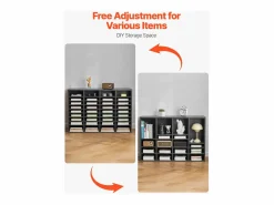 Sale Organizador de Escritorio SucceBuy de Madera para Literatura, 36 Compartimentos, Estantes Ajustables, Gris