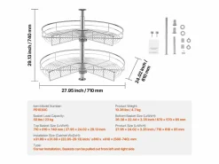 Organizador de Esquina SucceBuy en Forma de L, 71 cm, Transforme el Espacio de Almacenamiento de la Cocina