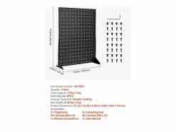 Best Organizador de Paneles Perforados SucceBuy, 44 x 33,5 cm, Lote de 4, Capacidad de Carga 5 kg, Panel Perforado Organizador de Almacenamiento de Acero Laminado Panel De Pared