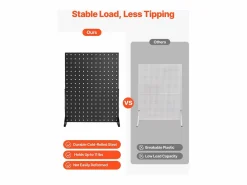 Best Organizador de Paneles Perforados SucceBuy, 44 x 33,5 cm, Lote de 4, Capacidad de Carga 5 kg, Panel Perforado Organizador de Almacenamiento de Acero Laminado Panel De Pared