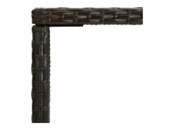 Discount Orren Mesa alta de jardín ratán sintético y vidrio marrón 70x70x110 cm Mesa Alta