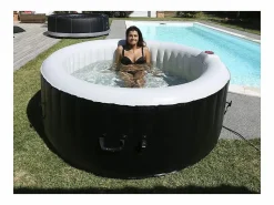 Clearance Ospazia Spa hinchable redondo de 6 plazas - - Diámetro: 208 cm - Filtro y cubierta incluidos Negro