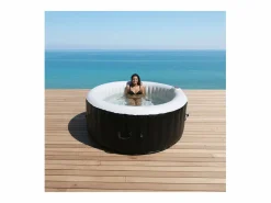 Clearance Ospazia Spa hinchable redondo de 6 plazas - - Diámetro: 208 cm - Filtro y cubierta incluidos Negro