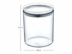7H SEVEN HOUSE Pack 3 Recipientes Herméticos para Alimentos Medianos Redondos Ø10.5x13cm 7house Transparente