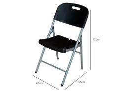 Discount 7H SEVEN HOUSE Pack 6 Sillas Plegables con Asa 47x58x87cm 7house Negro
