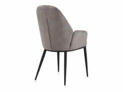 Pack 2 sillones tapizados en claro patas metálicas negras Gris