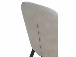 Pack 2 sillones tapizados en claro patas metálicas negras Gris