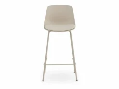 Hot Pack 2 taburetes de polipropileno con cojín tapizado simil piel Beige