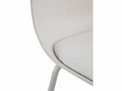 Hot Pack 2 taburetes de polipropileno con cojín tapizado simil piel Beige