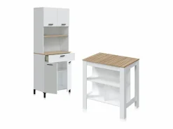 Best Pack alacena con mesa alta Nitza Blanco Artik (Blanco Mate) - Natur Cajonera De Escritorio