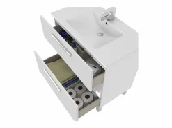 Clearance Pack baño brillo: mueble + espejo + lavabo cerámico + col. auxiliar Conjunto De Baño