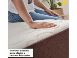 Pack Colchón + Almohada Viscoelastica + Somier Descansin | 160x180 | Ideal para Personas con Dolores de Espalda | Efecto nube | Silencioso Conjunto Colchón Y Somier