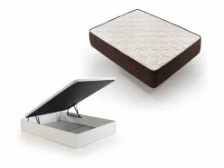Online Pack Colchón Descansin + Canapé Abatible 150x190 | Color | Maxima Comodidad | Gran Almacenaje Blanco