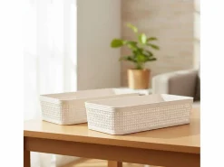 Clearance Pack de 2 cestas organizativas 6x13x25 cm Cesta