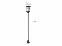 Hot Outsunny Pack de 2 farolas Alfredo carga solar negro 184x23,5 cm Plateado