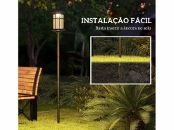 Hot Outsunny Pack de 2 farolas Alfredo carga solar negro 184x23,5 cm Plateado